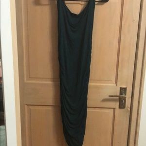 Hunter green ruched dress